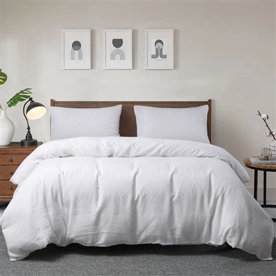 सफेद लिनन रजाई कवर